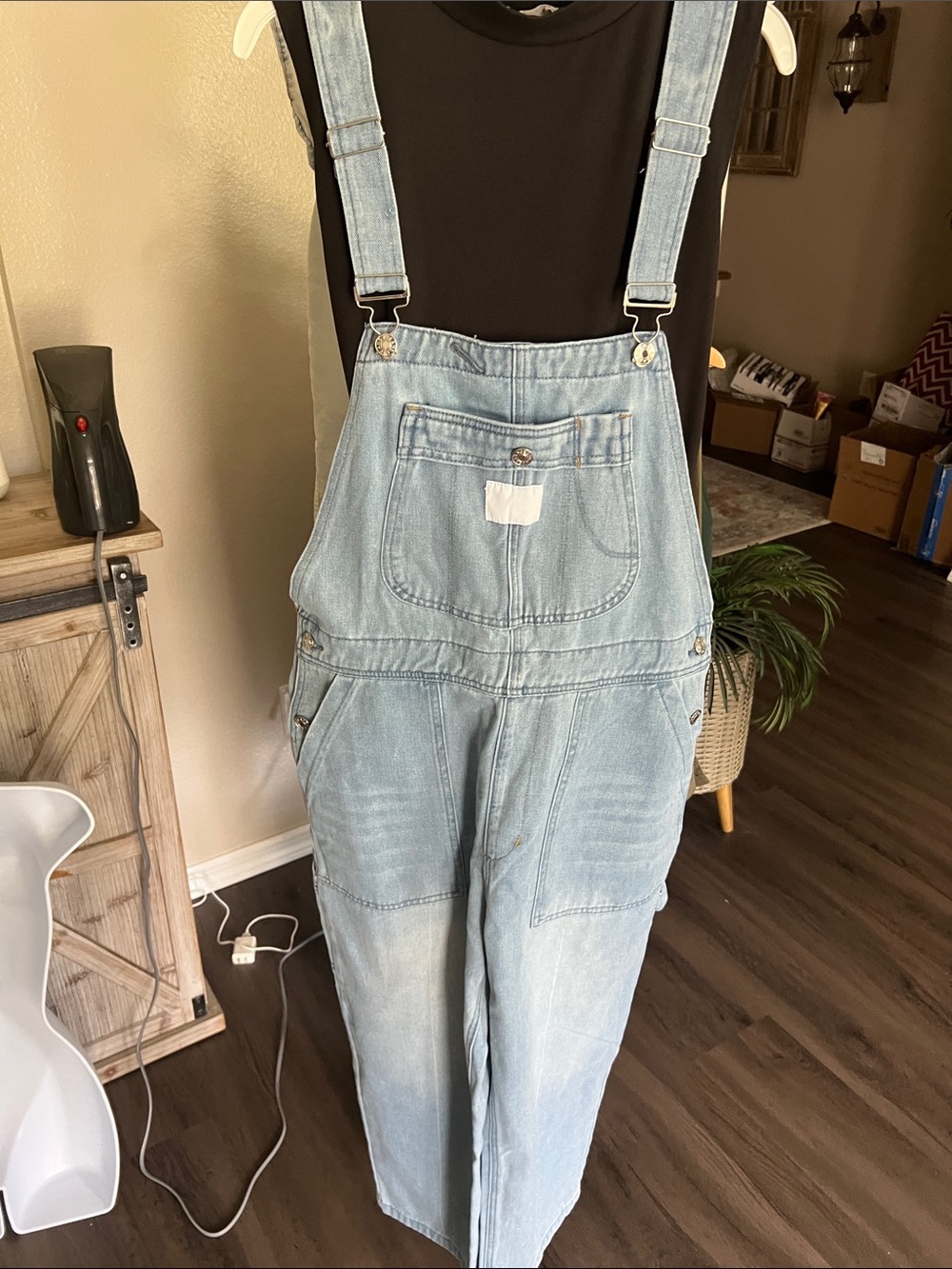 Light Wash Denim Overalls - Classic Bib Style